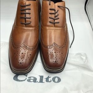 NWOB Calto Brown Leather Men’s Dress Shoes 9M